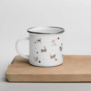Enamel mug with name personalized tractor farm